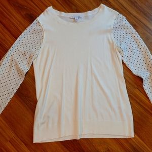41 Hawthorn, White Polka Dot Top, M